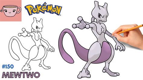 mewtwo pokemon drawing easy|How to Draw Mewtwo: A Step.